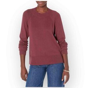 NWT Daily Ritual Women’s Cotton Mock Neck Sweater – Size XS – Burgundy 649XS